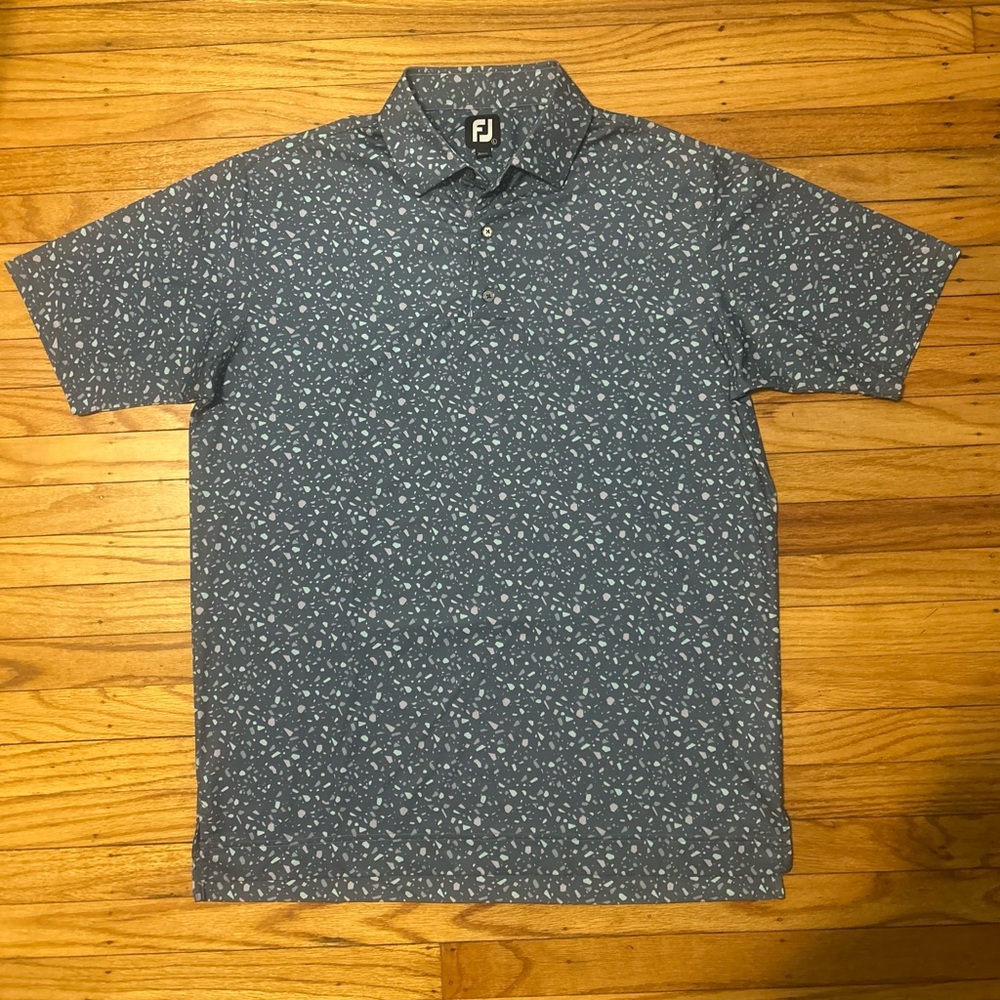 FootJoy Men's Blue Patterned Polo
